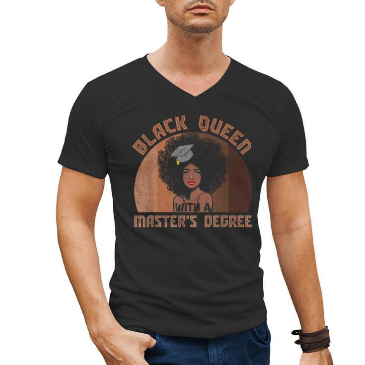 Black Queen With a Masters Degree Melanin Girls Graduation Men's V-Neck T-Shirt
