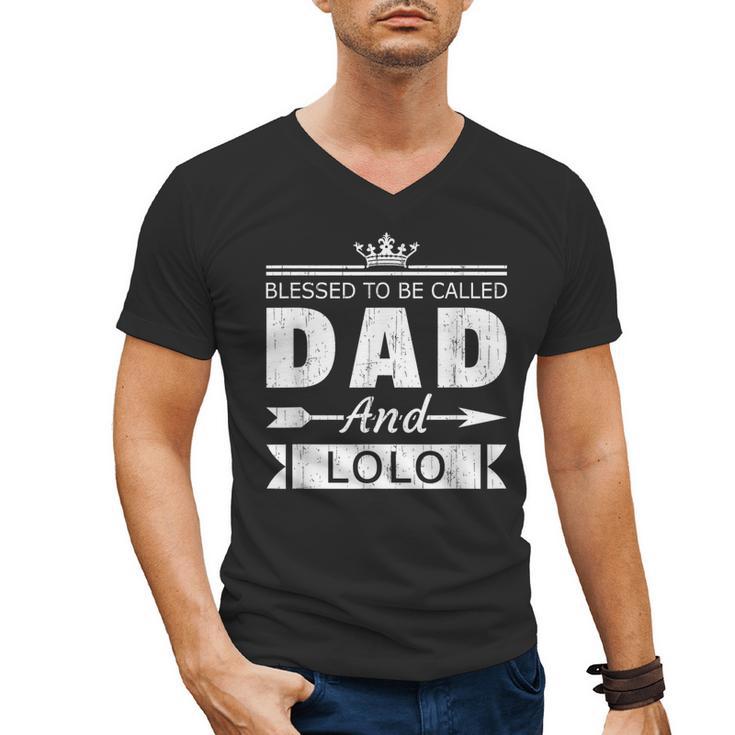 Blessed To Be Called Dad And Lolo Grandpa Men's V-Neck T-Shirt