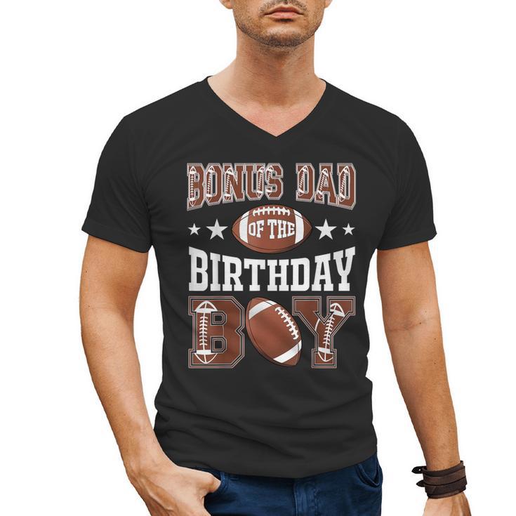 Bonus Dad Of The Birthday Boy Football Game Day Men's V-Neck T-Shirt