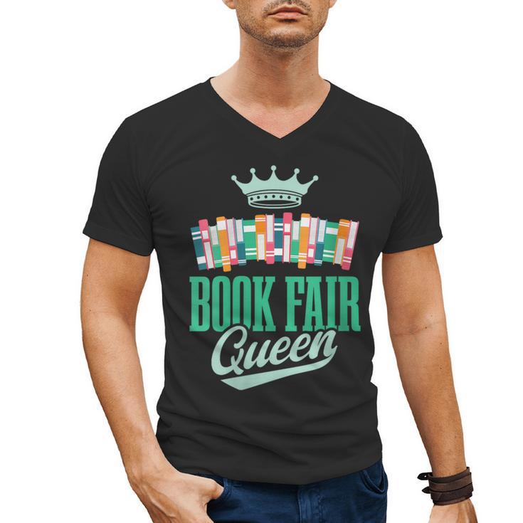 Book Fair Queen Literature School Book Fair Event Men's V-Neck T-Shirt