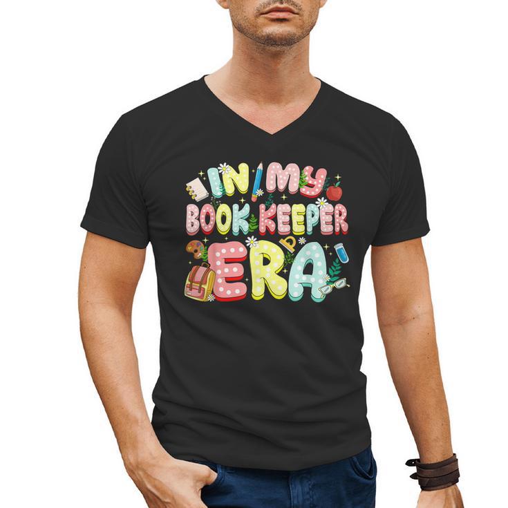 In My Book Keeper Era Librarian School Men's V-Neck T-Shirt