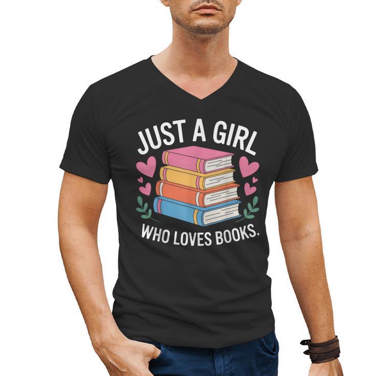 Book Nerd Just A Girl Who Loves Books Literary Enthusiast Men's V-Neck T-Shirt