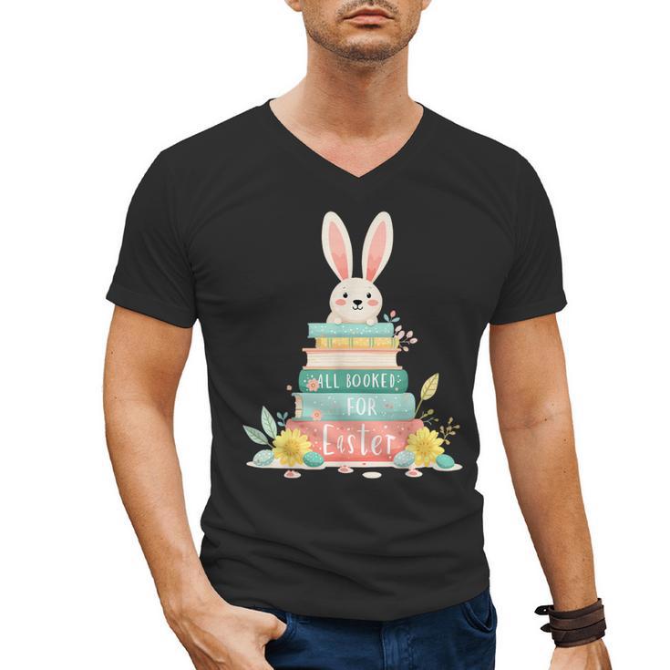 All Booked For Easter Shirt Bookworm Reading Book Reader Men's V-Neck T-Shirt