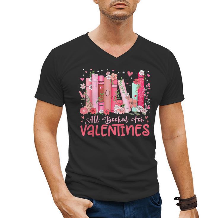 All Booked For Valentine Book Reading Women Girl Teacher Men's V-Neck T-Shirt