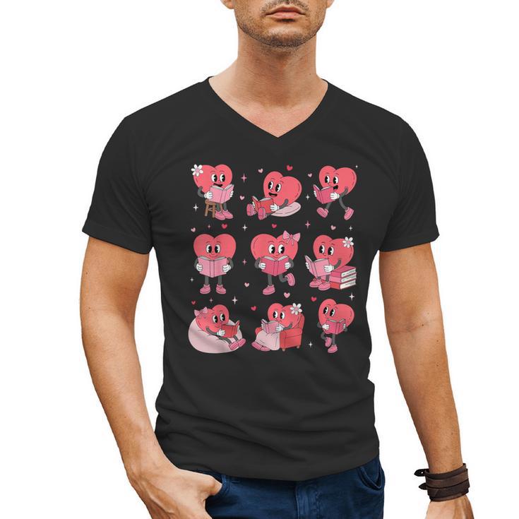 All Booked For Valentine Book Teacher Kids Girls Boys Men's V-Neck T-Shirt