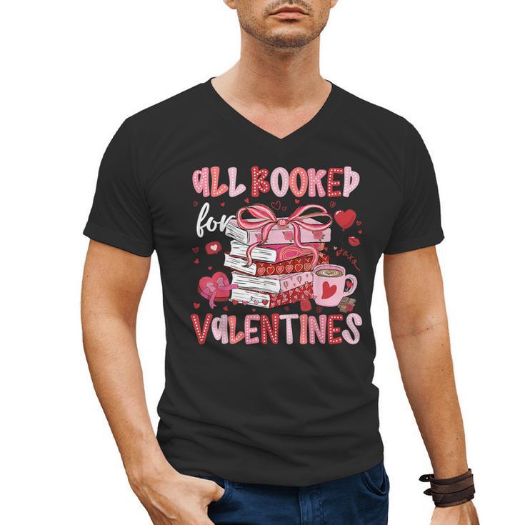 All Booked For Valentines Book Coffee Teacher Women Men's V-Neck T-Shirt