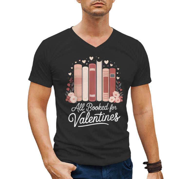 All Booked For Valentines Book Lovers Hearts Men's V-Neck T-Shirt
