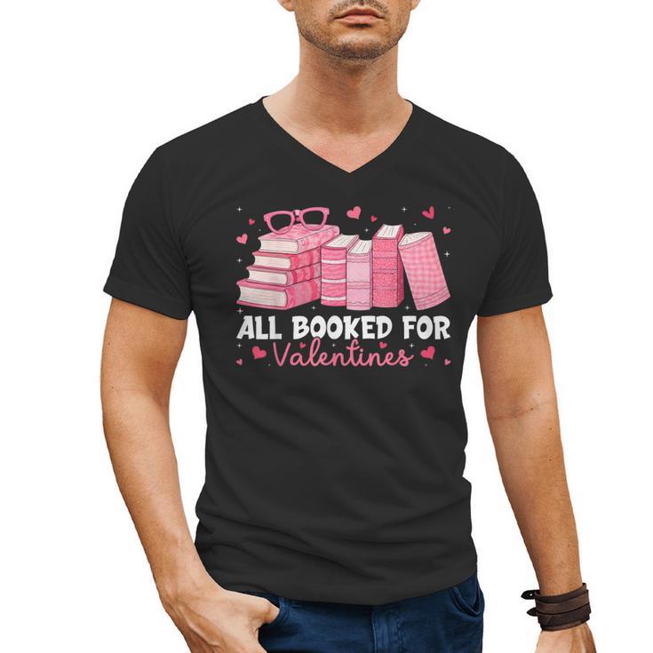 All Booked For Valentines Couple Bookworms Valentine’s Day Men's V-Neck T-Shirt