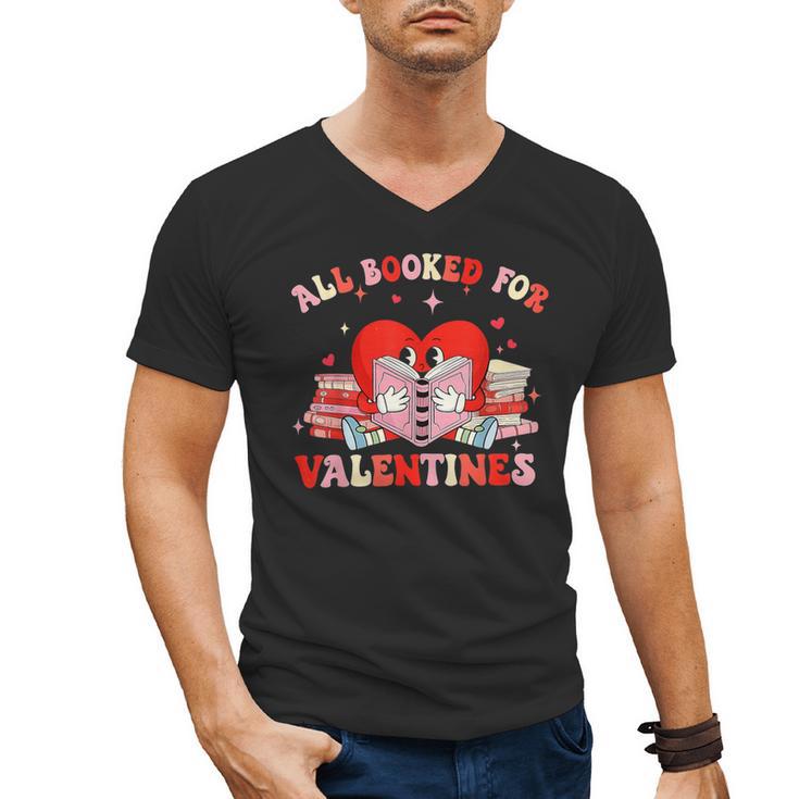 All Booked For Valentines Shirt Cute Book Lover Reading Men's V-Neck T-Shirt