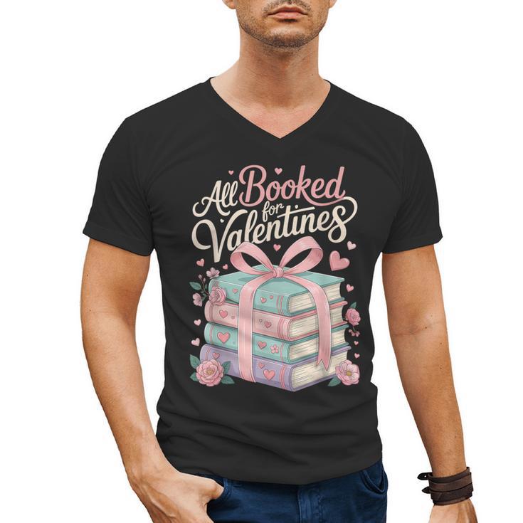 All Booked For Valentines Stacked Books Men's V-Neck T-Shirt