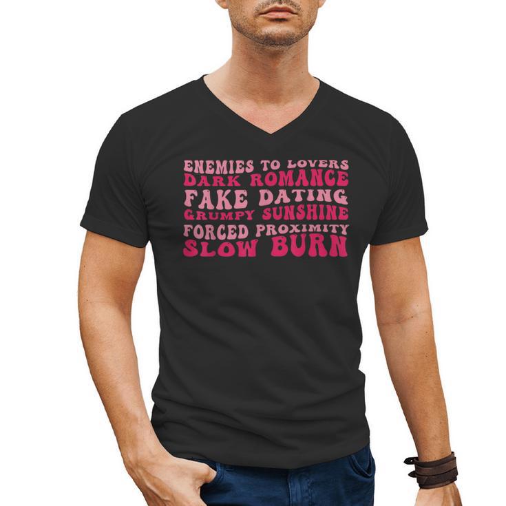 Bookish Romance Tropes Book Club Reader Spicy Book Lover Men's V-Neck T-Shirt