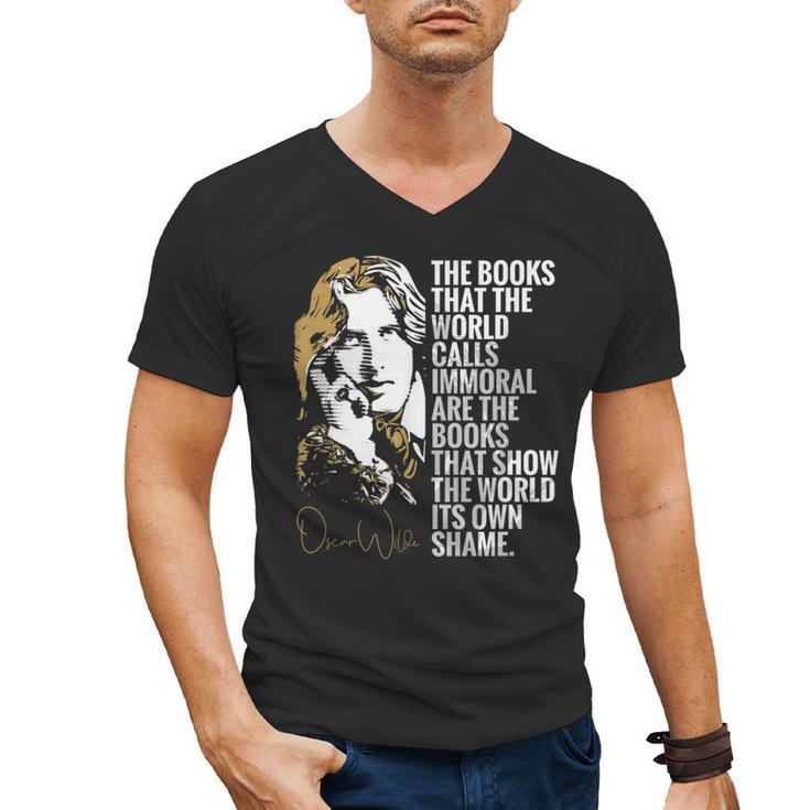 Books Called Immoral World's Shame Dorian Gray Oscar Wilde Men's V-Neck T-Shirt