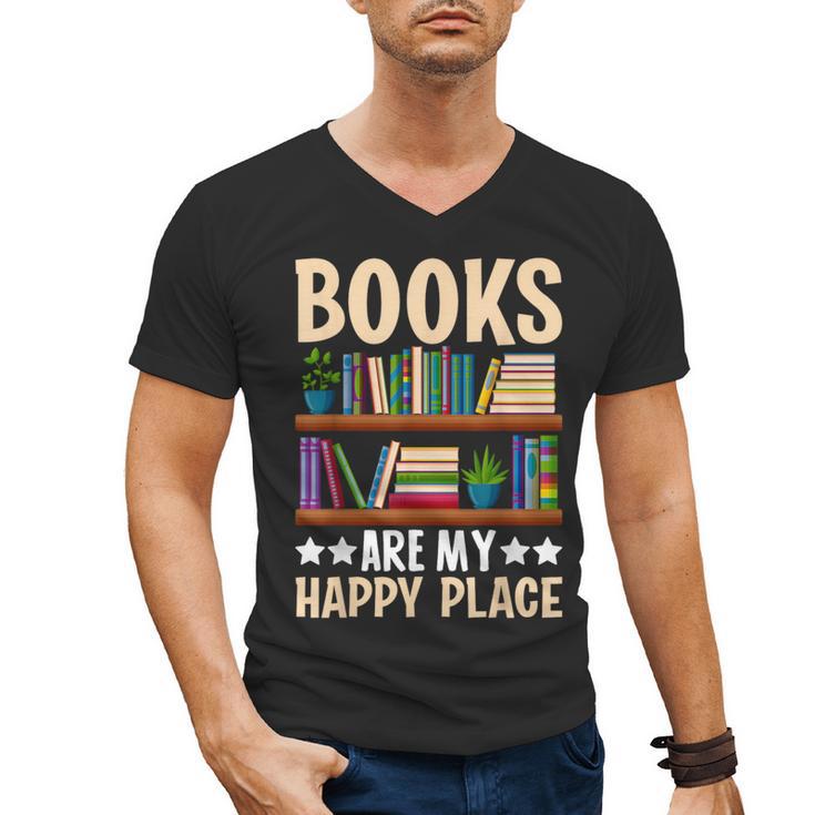 Books Are My Happy Place Men's V-Neck T-Shirt