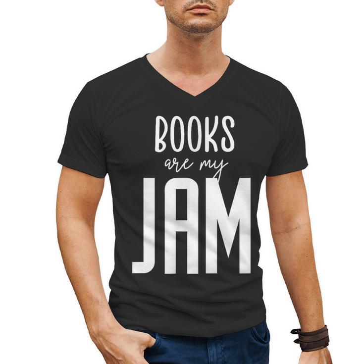 Books Are My Jam Graphic For Introverts Men's V-Neck T-Shirt