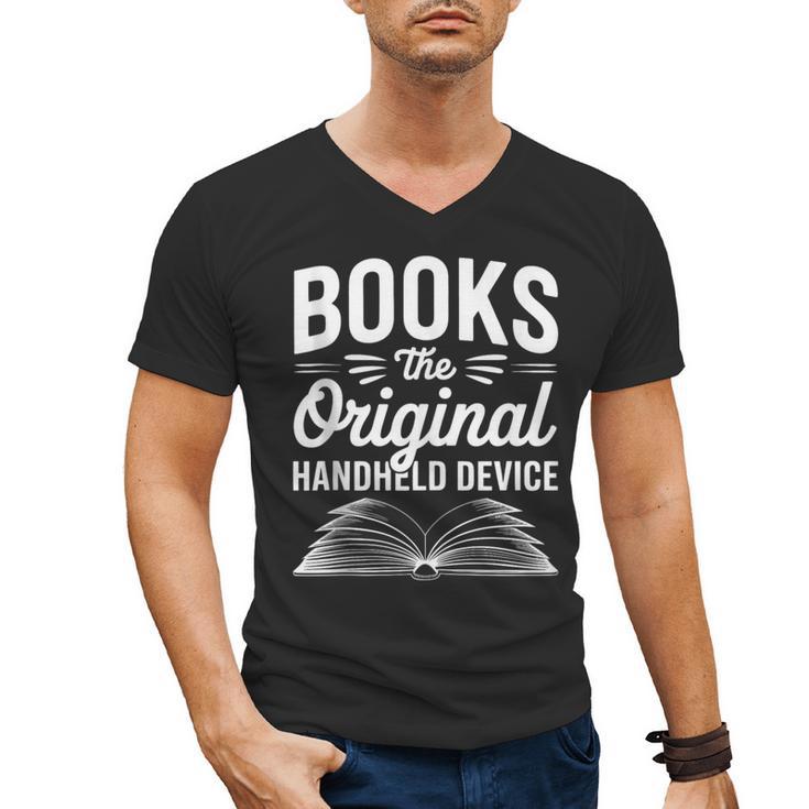Books The Original Handheld Device Book Reading Men's V-Neck T-Shirt