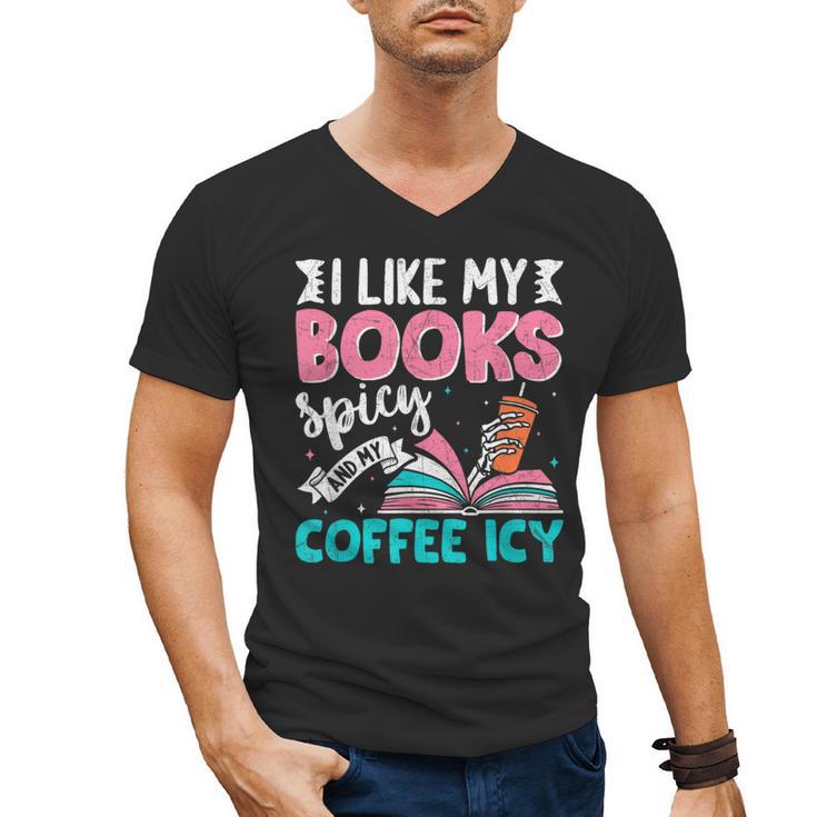 I Like My Books Spicy Coffee ICY Men's V-Neck T-Shirt