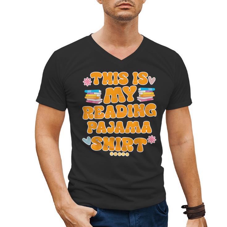 Bookworm This Is My Reading Pajama Book And Pajama Men's V-Neck T-Shirt Bookworm This Is My Reading Pajama Book And Pajama Men's V-Neck T-Shirt
