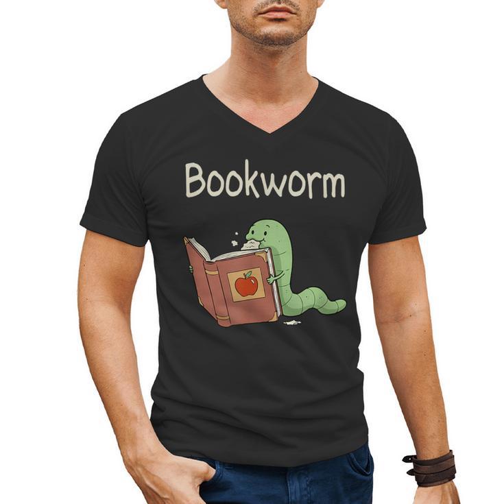 Bookworm Worm Reading Book Lover Read Books Librarian Men's V-Neck T-Shirt