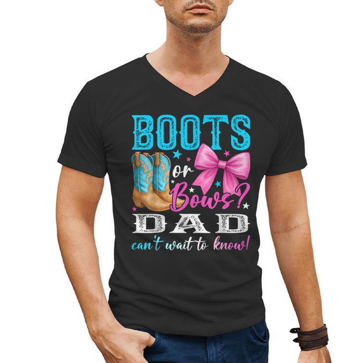 Boots Or Bows Dad Loves You Gender Reveal Party Men's V-Neck T-Shirt