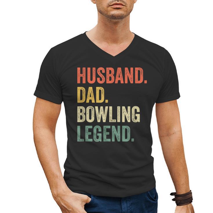 Bowler Husband Dad Bowling Legend Father's Day Men's V-Neck T-Shirt
