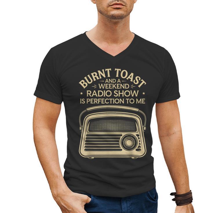 Burnt Toast And A Weekend Radio Show 80s 90s Nostalgia Men's V-Neck T-Shirt