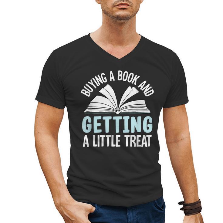 Buying A Book And Getting A Little Treat Men's V-Neck T-Shirt