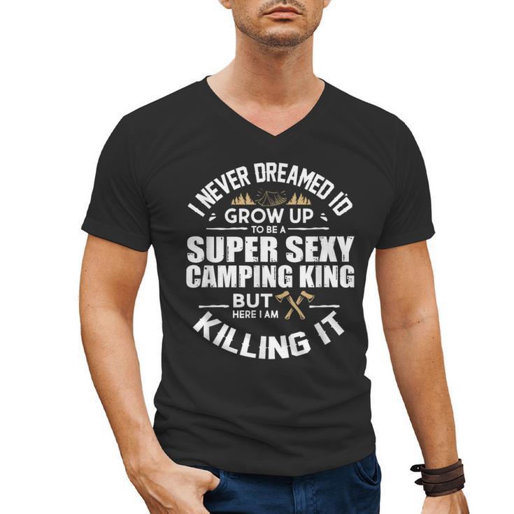Camping Men Camper RV Camping Vacation Camping Dad Men's V-Neck T-Shirt