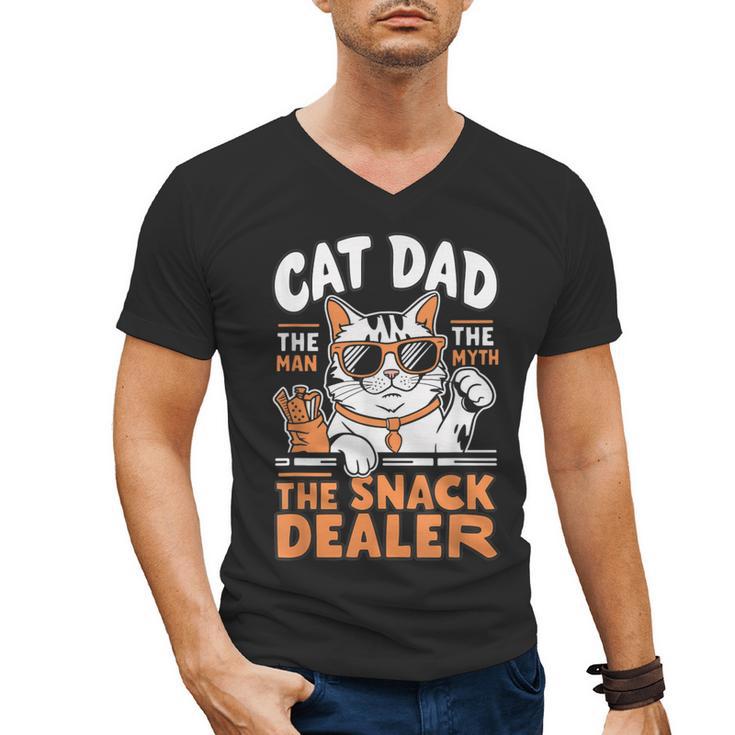 Cat Dad The Man The Myth The Snack Dealer Men's V-Neck T-Shirt