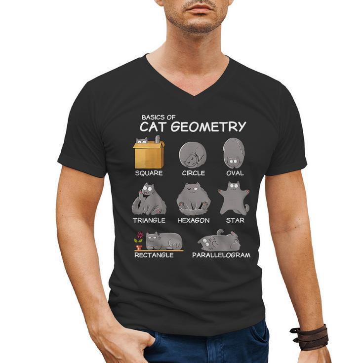 Cat Geometry Math Cat For Cat Dad Cat Mom Kids Men's V-Neck T-Shirt