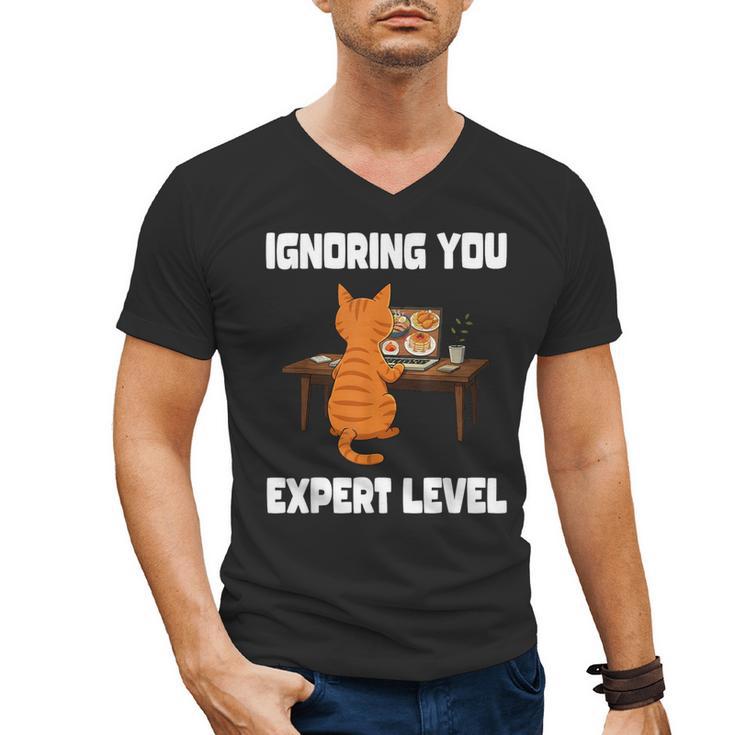 Cat Ignoring You Expert Level Orange Tabby Introvert Men's V-Neck T-Shirt