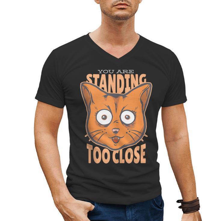 Cat Lover Antisocial Too Close Introvert People Hater Men's V-Neck T-Shirt