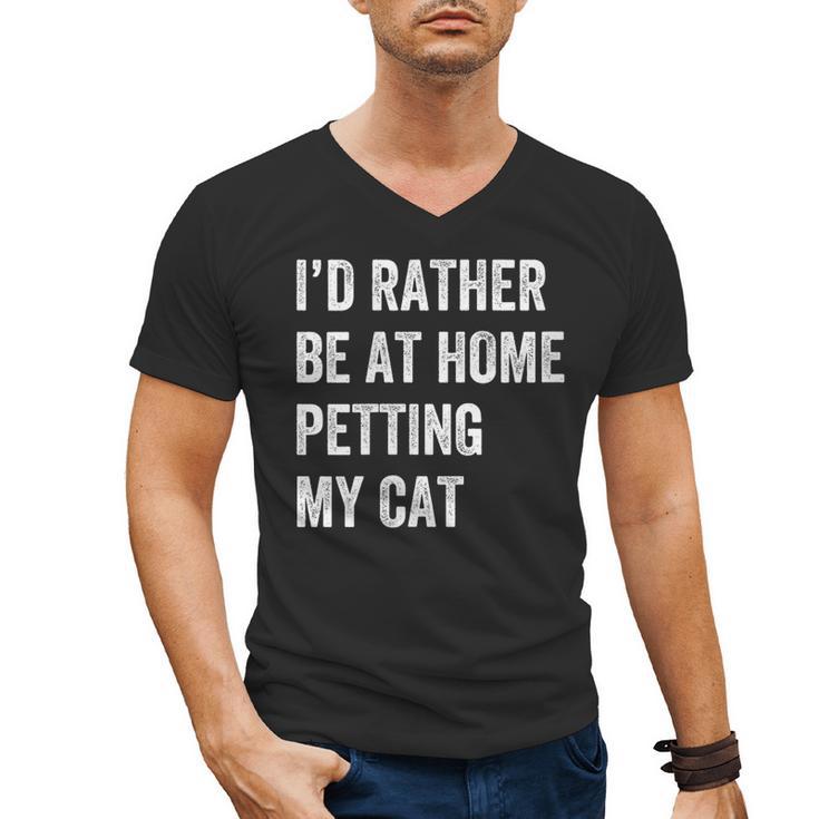 Cat Owner Introvert Stay Home Rather Pet Cat Men's V-Neck T-Shirt