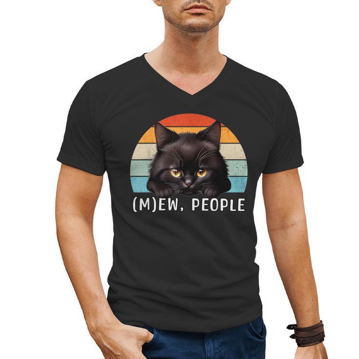 Cat Pun Introvert Anti Social Ew People Kitty Men's V-Neck T-Shirt