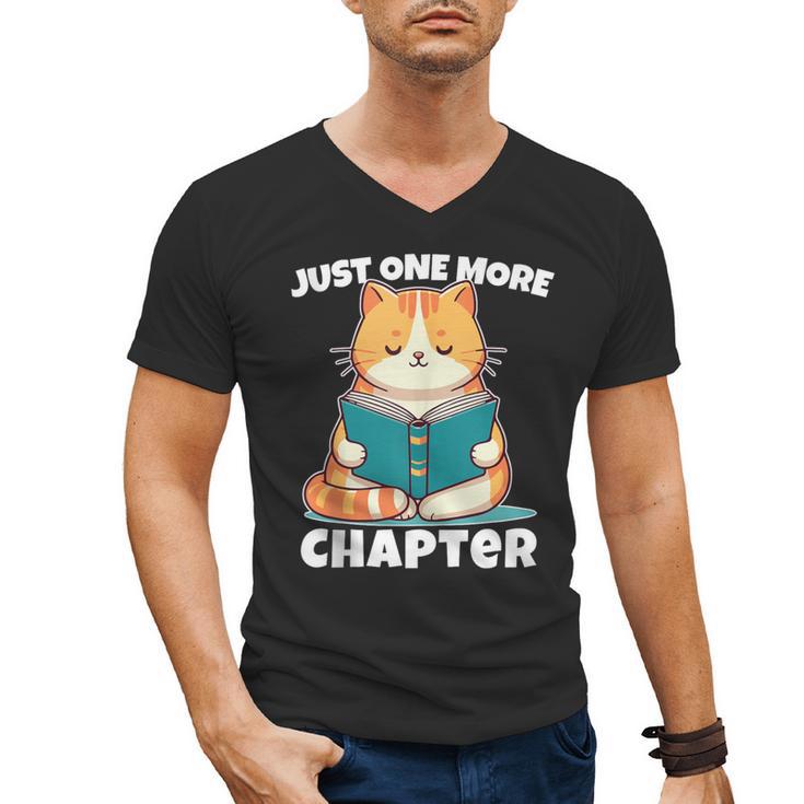 Cat Reading Books Bookworm Read One More Chapter Men's V-Neck T-Shirt
