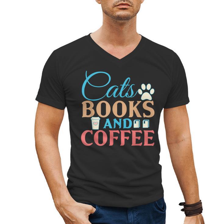 Cats Books And Coffee Men's V-Neck T-Shirt