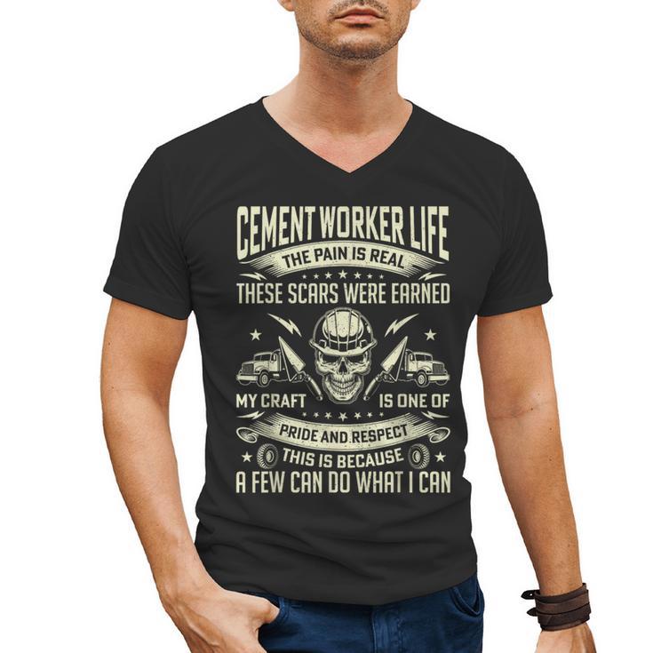 Cement Worker Life Concrete Finisher Dad Father Men's V-Neck T-Shirt