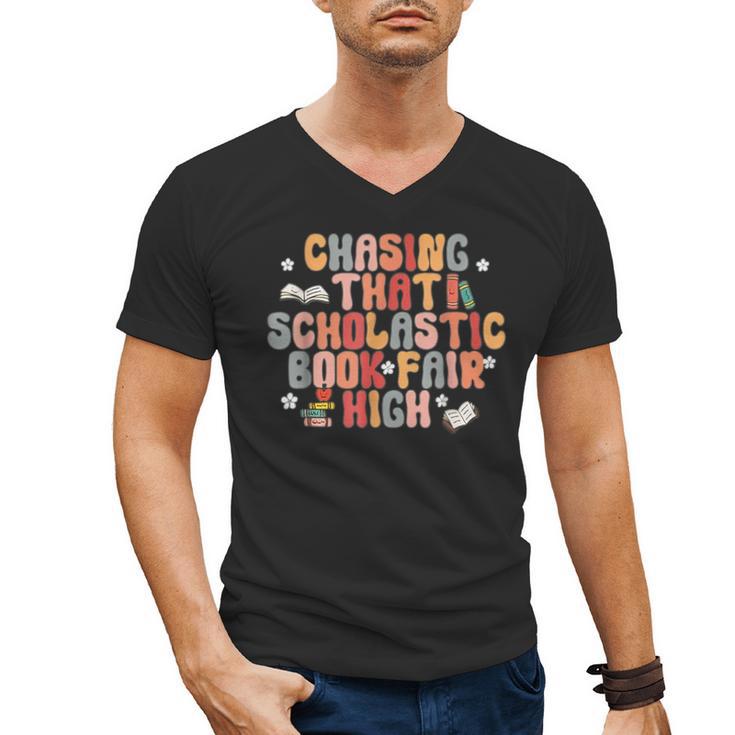 CHASING THAT SCHOLASTIC BOOK FAIR HIGH Men's V-Neck T-Shirt