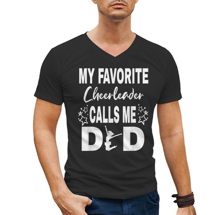 Cheer Dad My Favorite Cheerleader Calls Me Dad Men's V-Neck T-Shirt