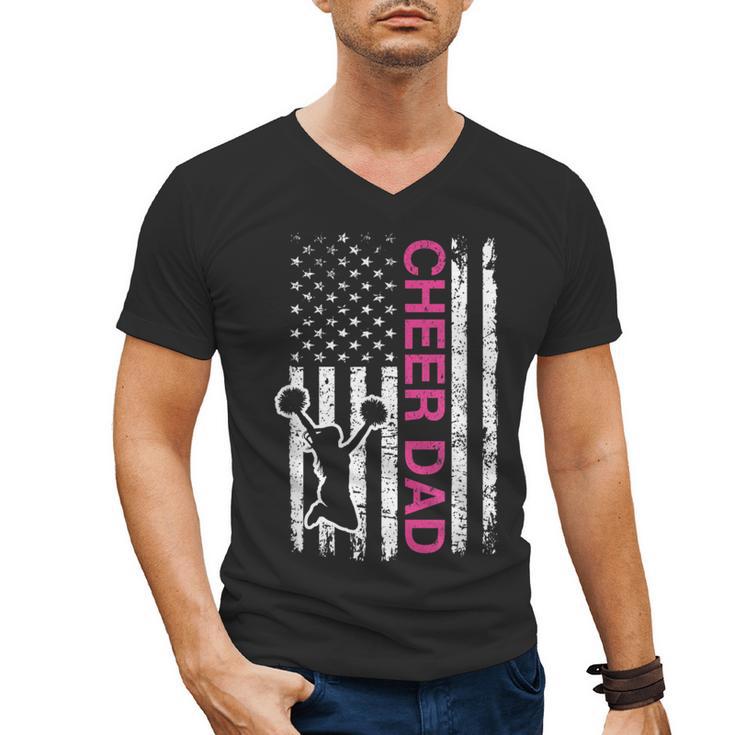 Cheer Dad Flag Pink Cheerleading Men's V-Neck T-Shirt