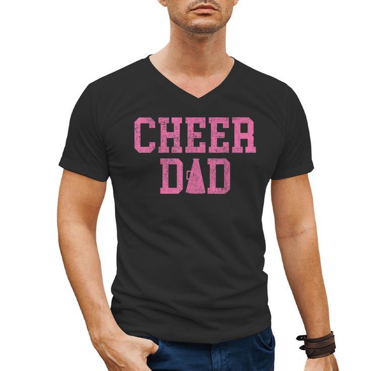 Cheer Dad Vintage Retro Cheerleading Pink Men's V-Neck T-Shirt