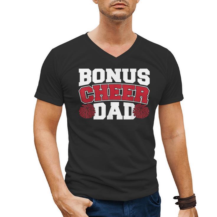 Cheer Stepdad Bonus Cheer Dad Red Men's V-Neck T-Shirt