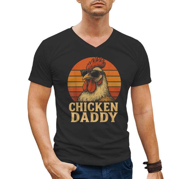 Chicken Daddy Vintage Chicken Dad Farmer Poultry Farmer Men's V-Neck T-Shirt