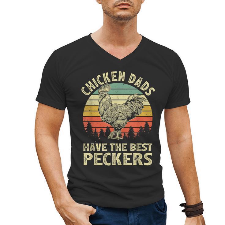 Chicken Dads Have The Best Peckers Vintage Apparel Men's V-Neck T-Shirt