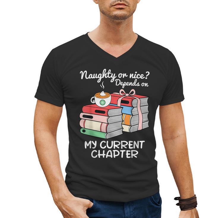 Christmas Book Lovers Naughty Or Nice Men's V-Neck T-Shirt