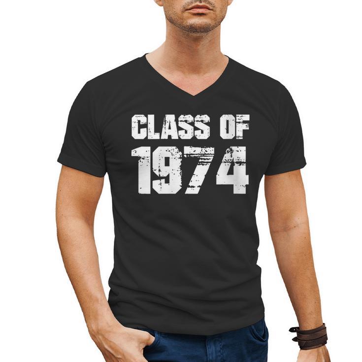 Class Of 1974 High School College Graduation Reunion Men's V-Neck T-Shirt