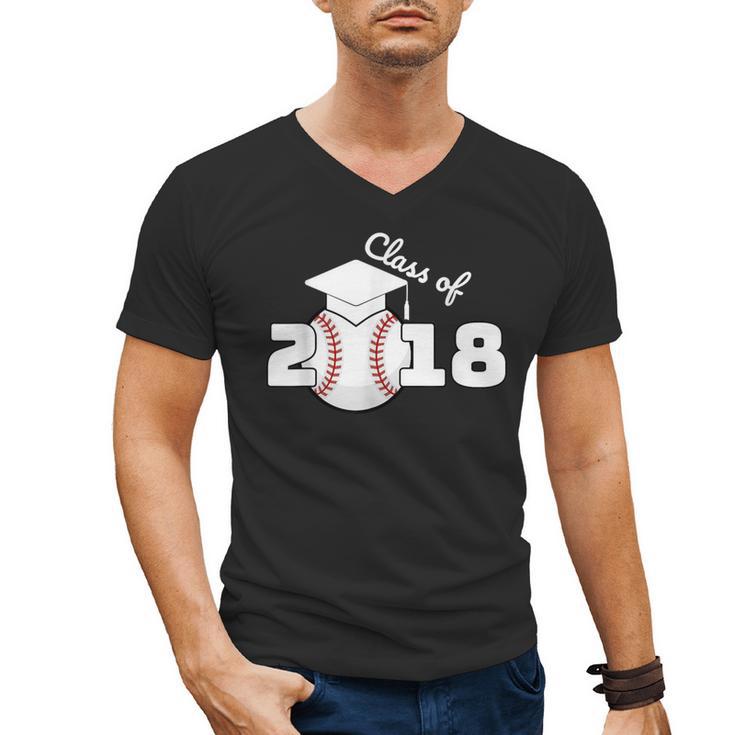 Class Of 2018 Baseball Senior Graduation Shirt Grad Men's V-Neck T-Shirt