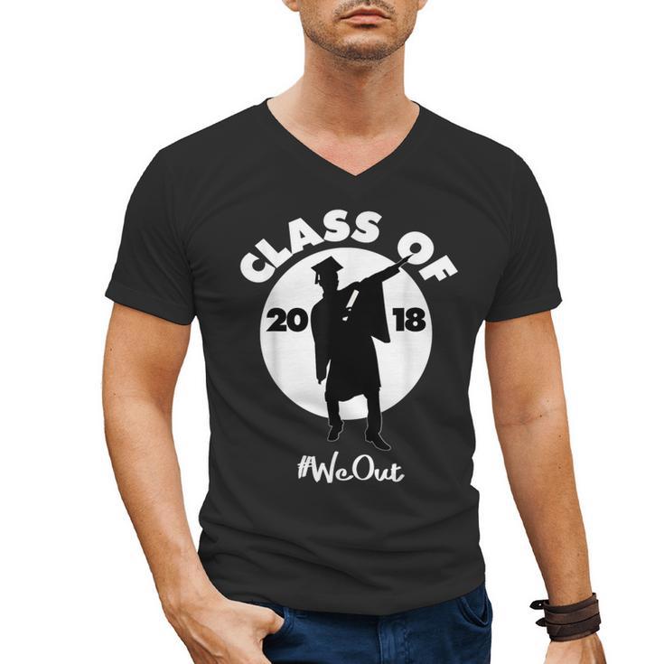 Class Of 2018 Dabbing Graduations Shirt-High School Grad Tee Men's V-Neck T-Shirt