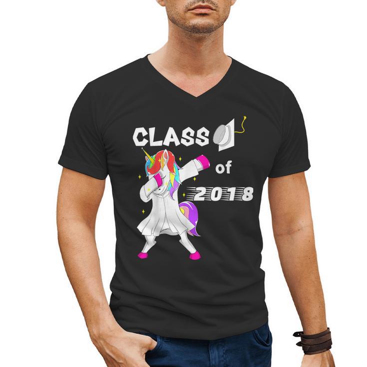 Class Of 2018 Graduation Him Her Unicorn Dabbing Shirt Men's V-Neck T-Shirt