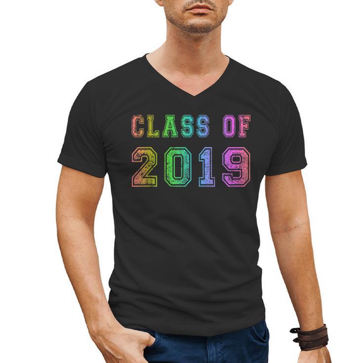 Class Of 2019 High School Graduation Date Graduate Men's V-Neck T-Shirt