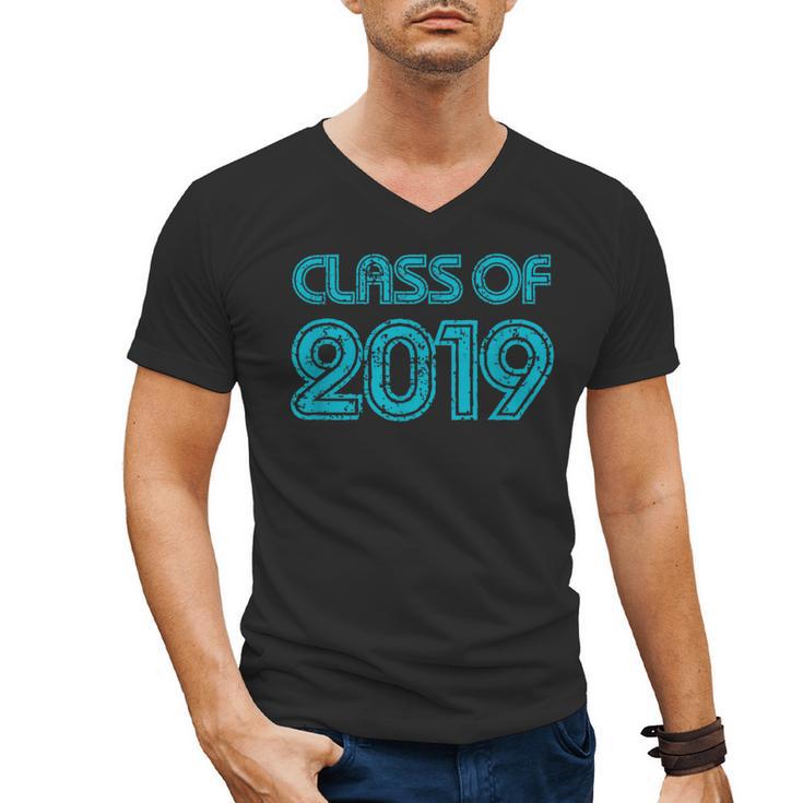 Class Of 2019 High School Graduation Teal Senior Men's V-Neck T-Shirt